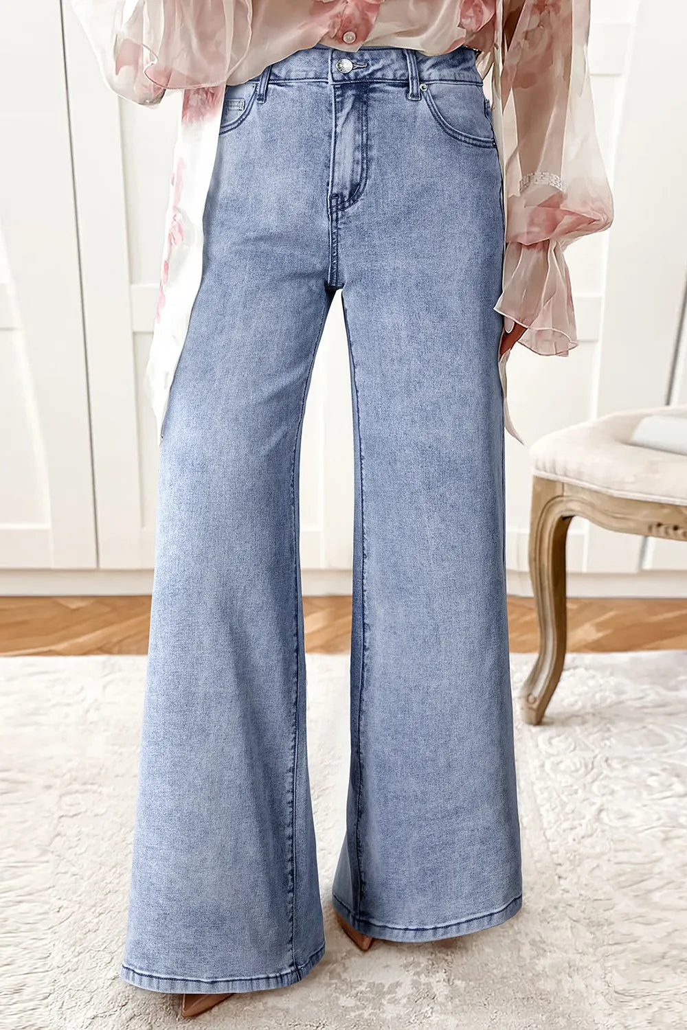 High-Waisted Wide Leg Flare Jeans