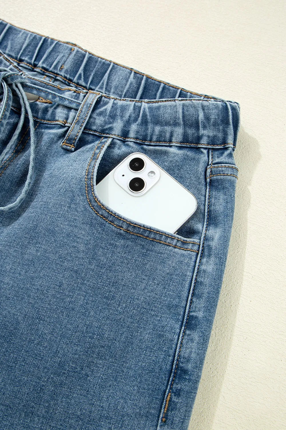 Medium Wash Super Wide Leg Denim Pants