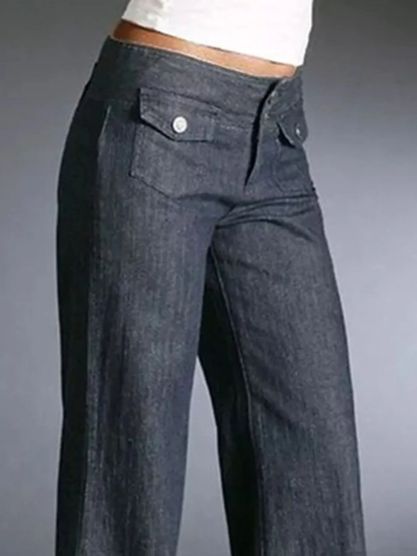 Full Size High-Waisted Wide-Leg Wash Jeans Plus Size