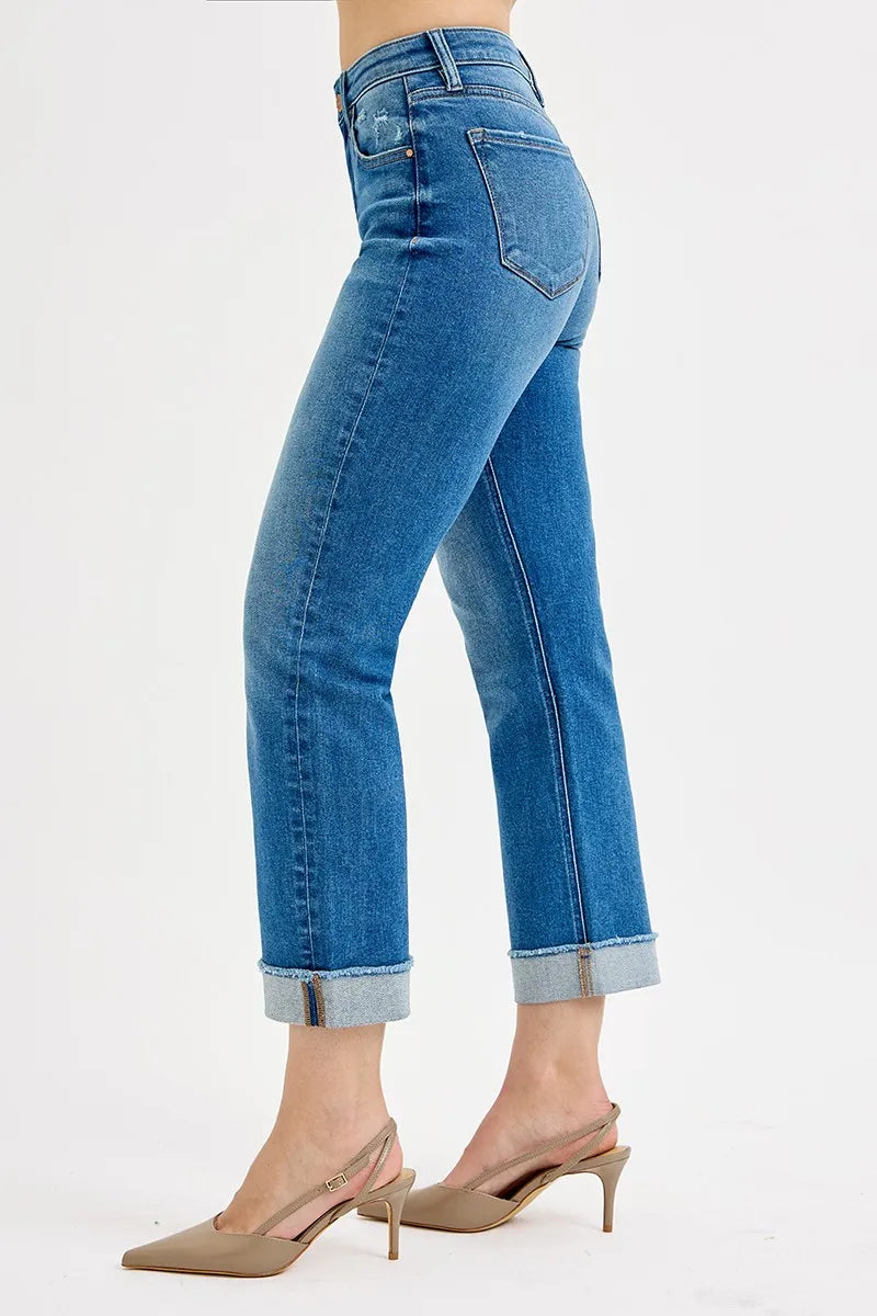 RISEN Full Size High Rise Boyfriend Fit Ankle Jeans Plus SIze