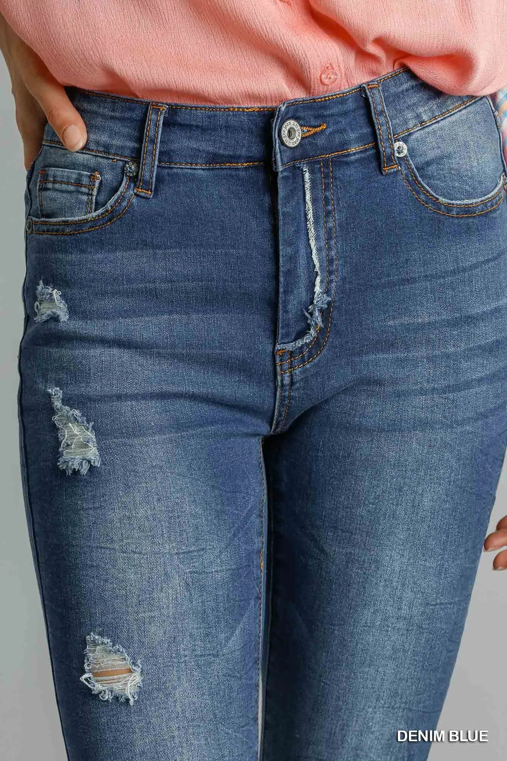 Umgee Distressed Skinny Jeans with Pockets