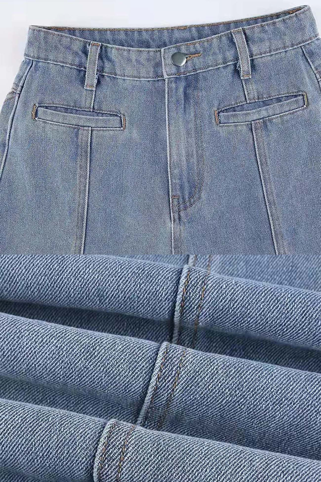 Five-Pointed Star Contrast Mid-rise Jeans