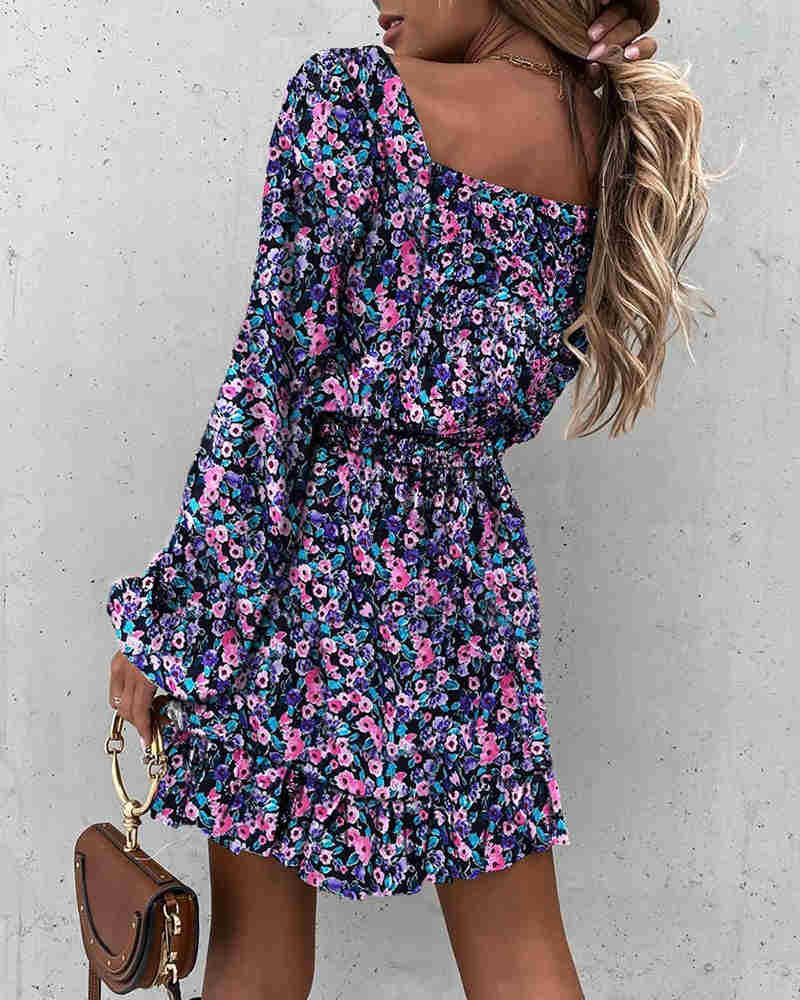 Mallory Floral Crochet Ruffle Dress
