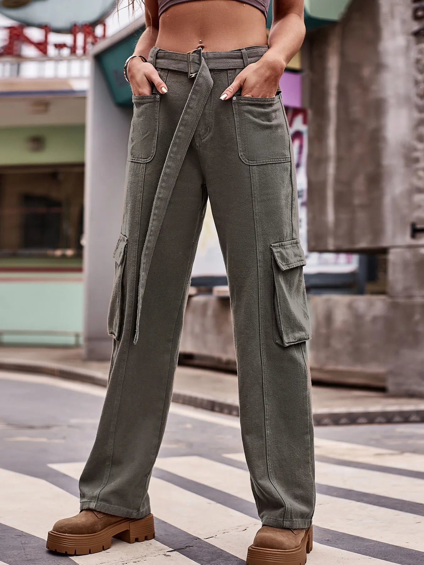 Cargo Wide Leg Jeans