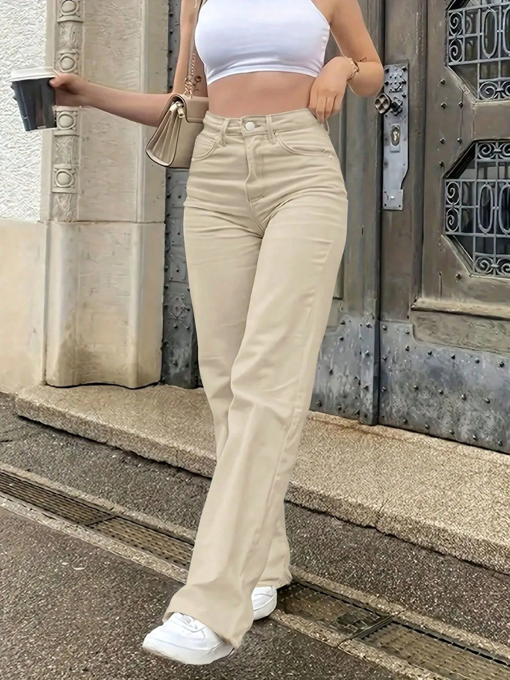 High-Waisted Wide Leg Jeans