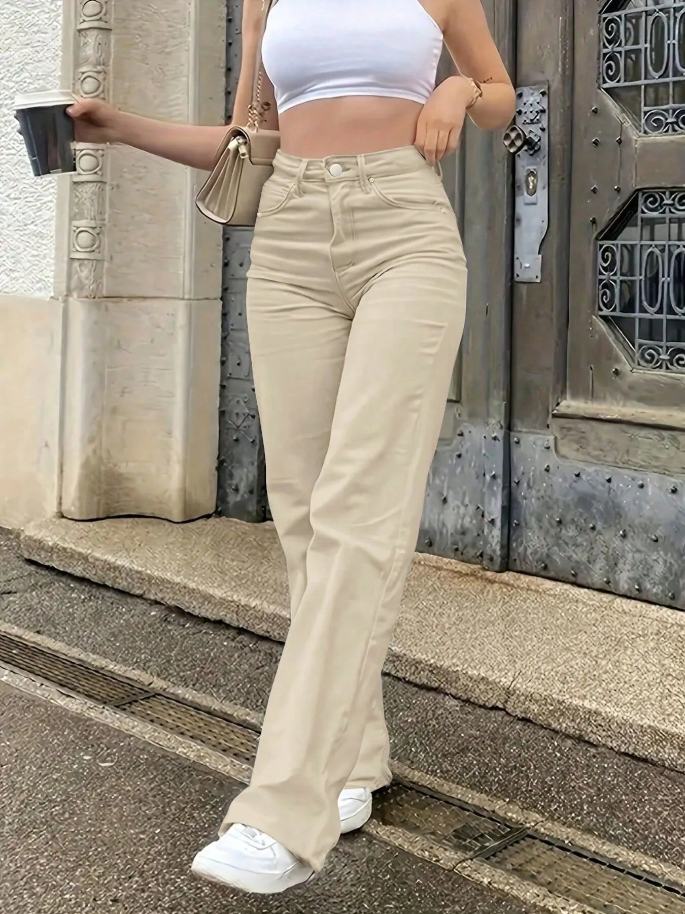 High-Waisted Wide Leg Jeans