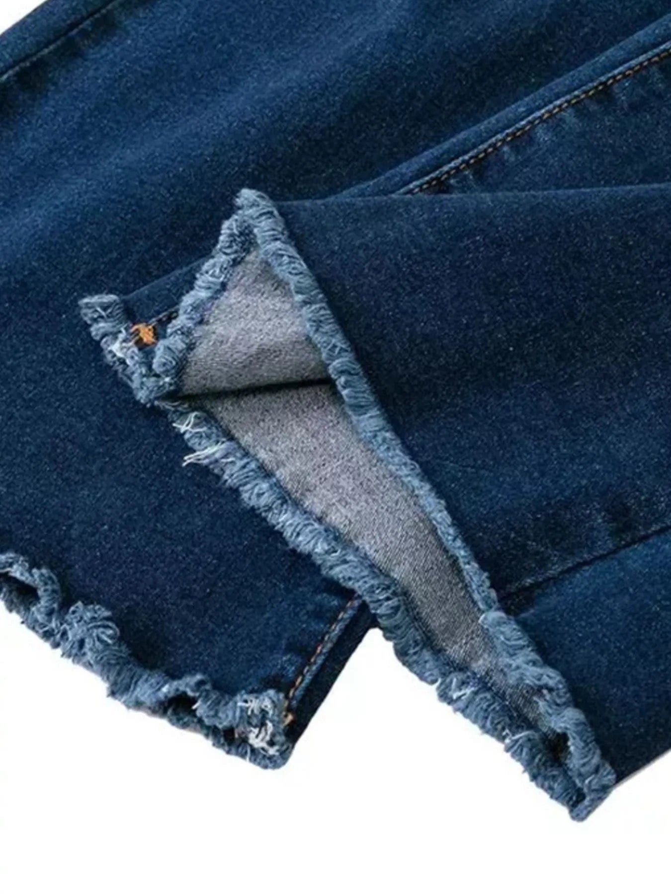 Full Size Distressed Raw Hem Flare Jeans Plus Size