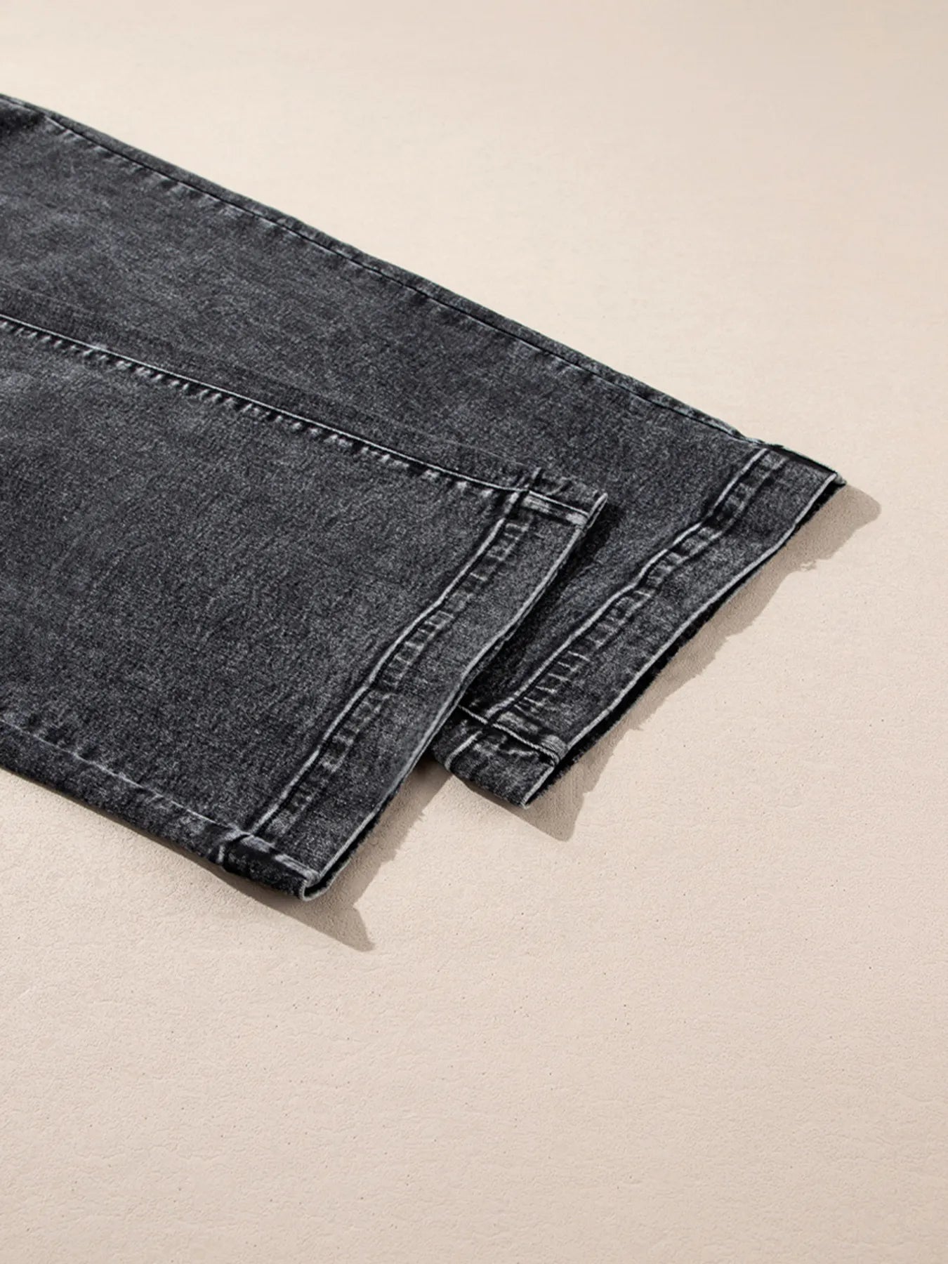 High-Waisted Wide Leg Washed Jeans