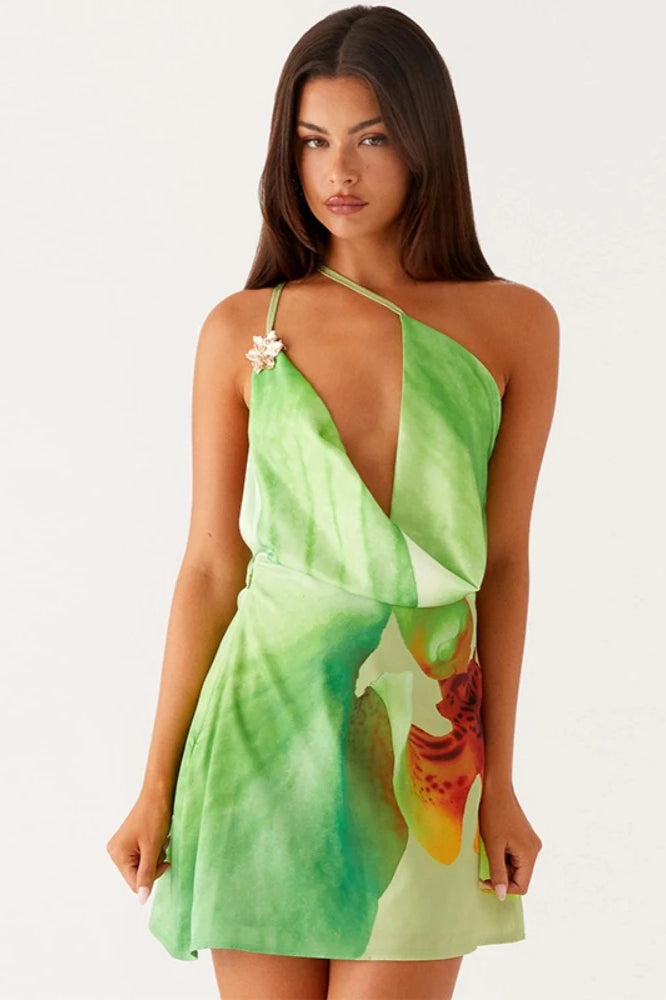 Irregular Hem Backless Mini Dress