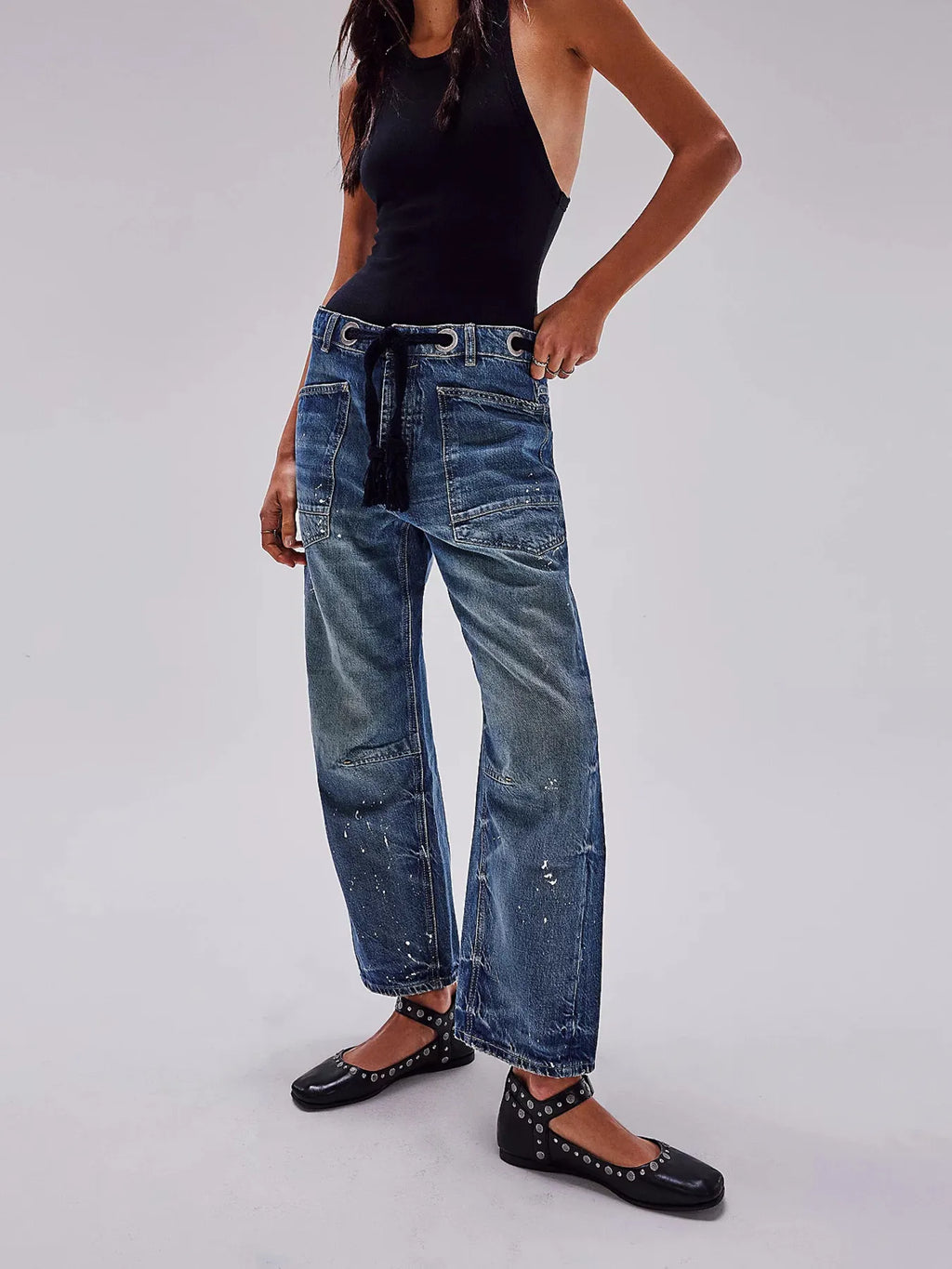 Washed Wide Leg Jeans