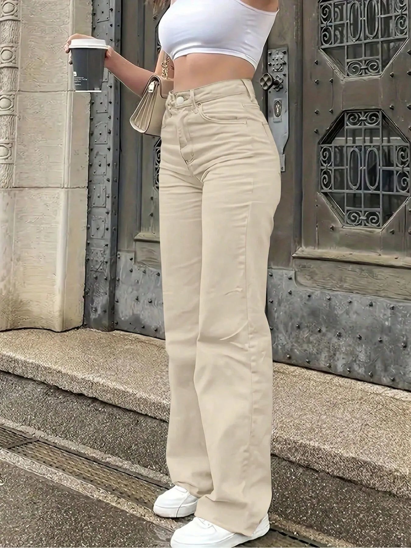 High-Waisted Wide Leg Jeans