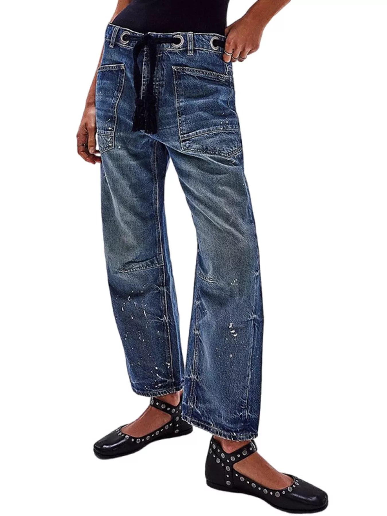 Washed Wide Leg Jeans