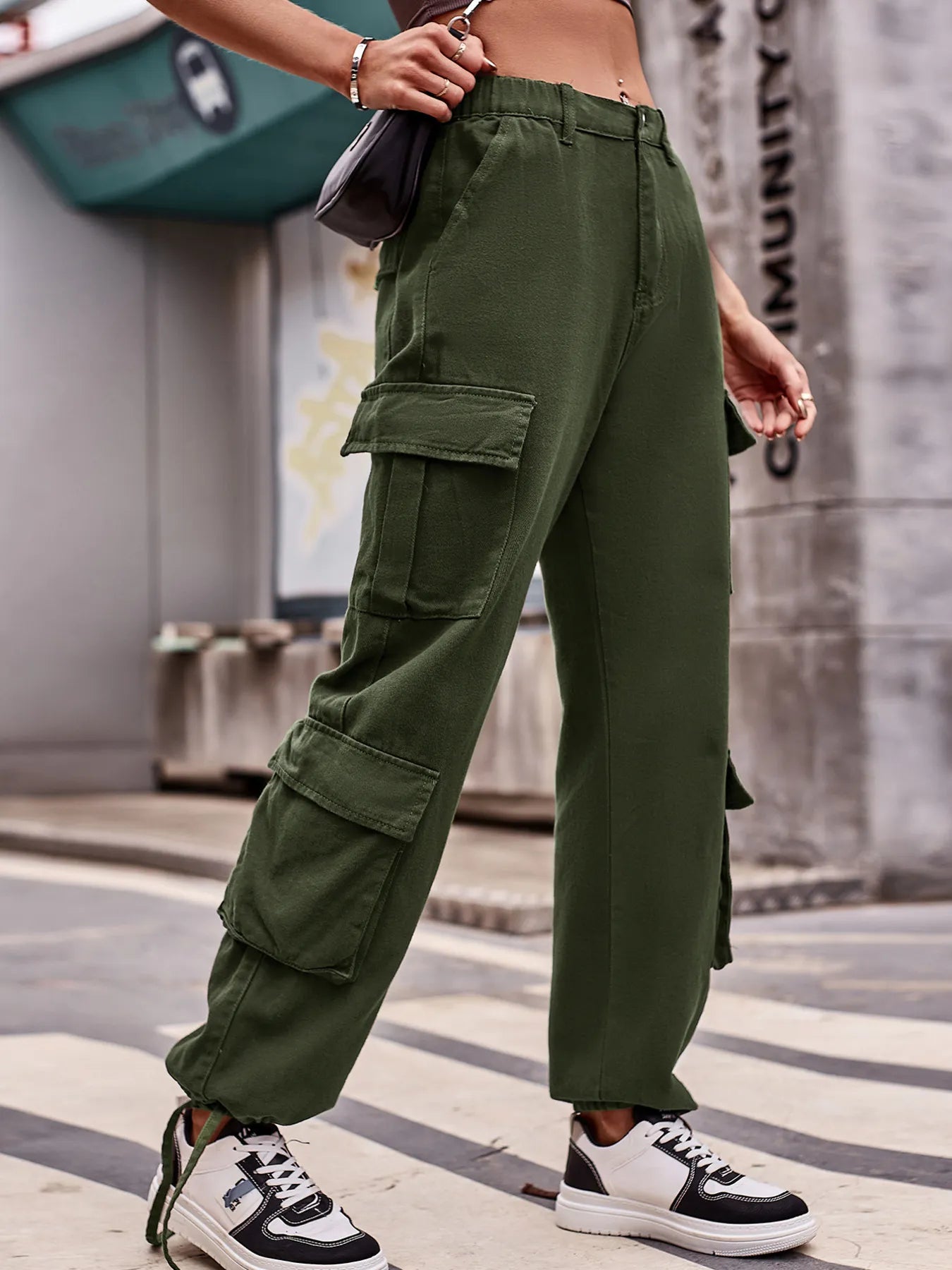 Casual Wide Leg Cargo Jeans