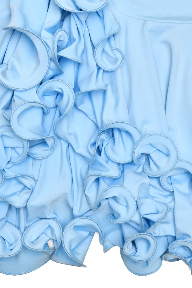 Ruffle Hem Halter Mini Dress