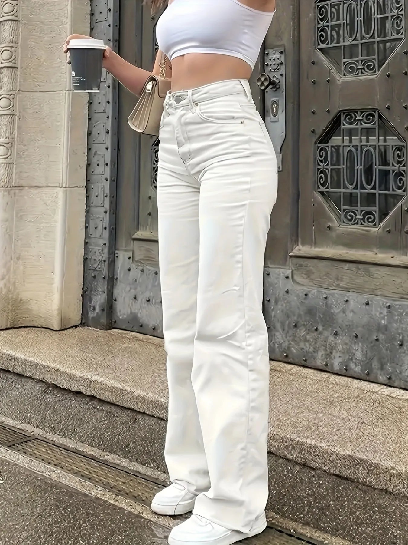 High-Waisted Wide Leg Jeans