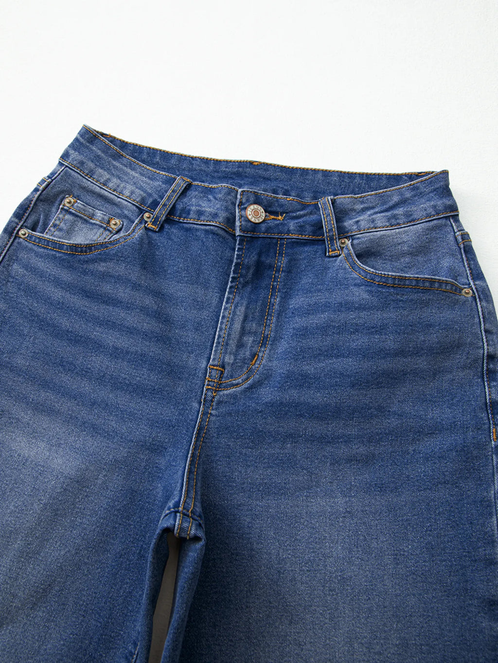 Raw Hem Unique Cuffs Straight High Rise Loose Jeans