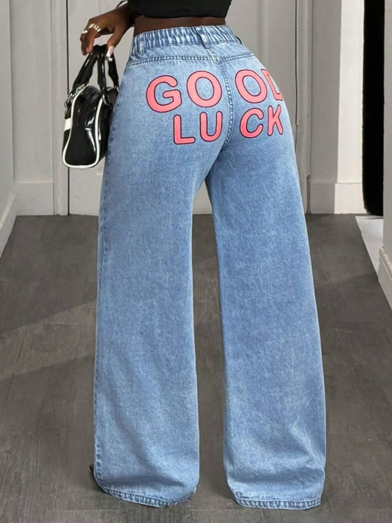 GOOD LUCK Wide Leg Jeans