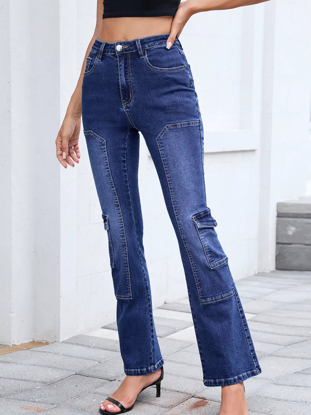 High-Waisted Bootcut Jeans