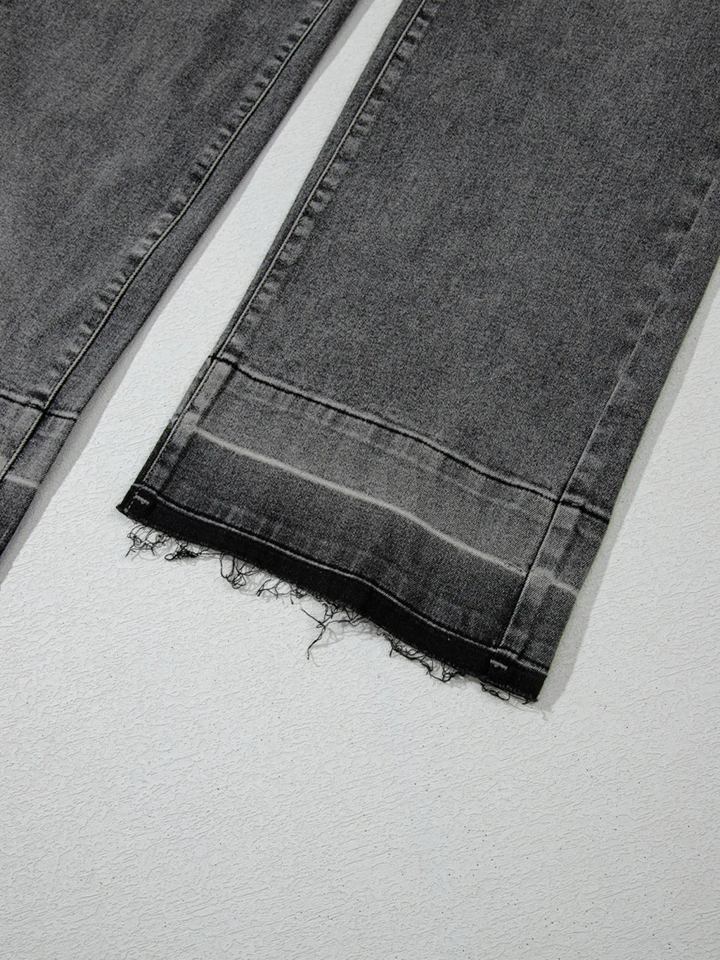 Raw Hem Unique Cuffs Straight High Rise Loose Jeans