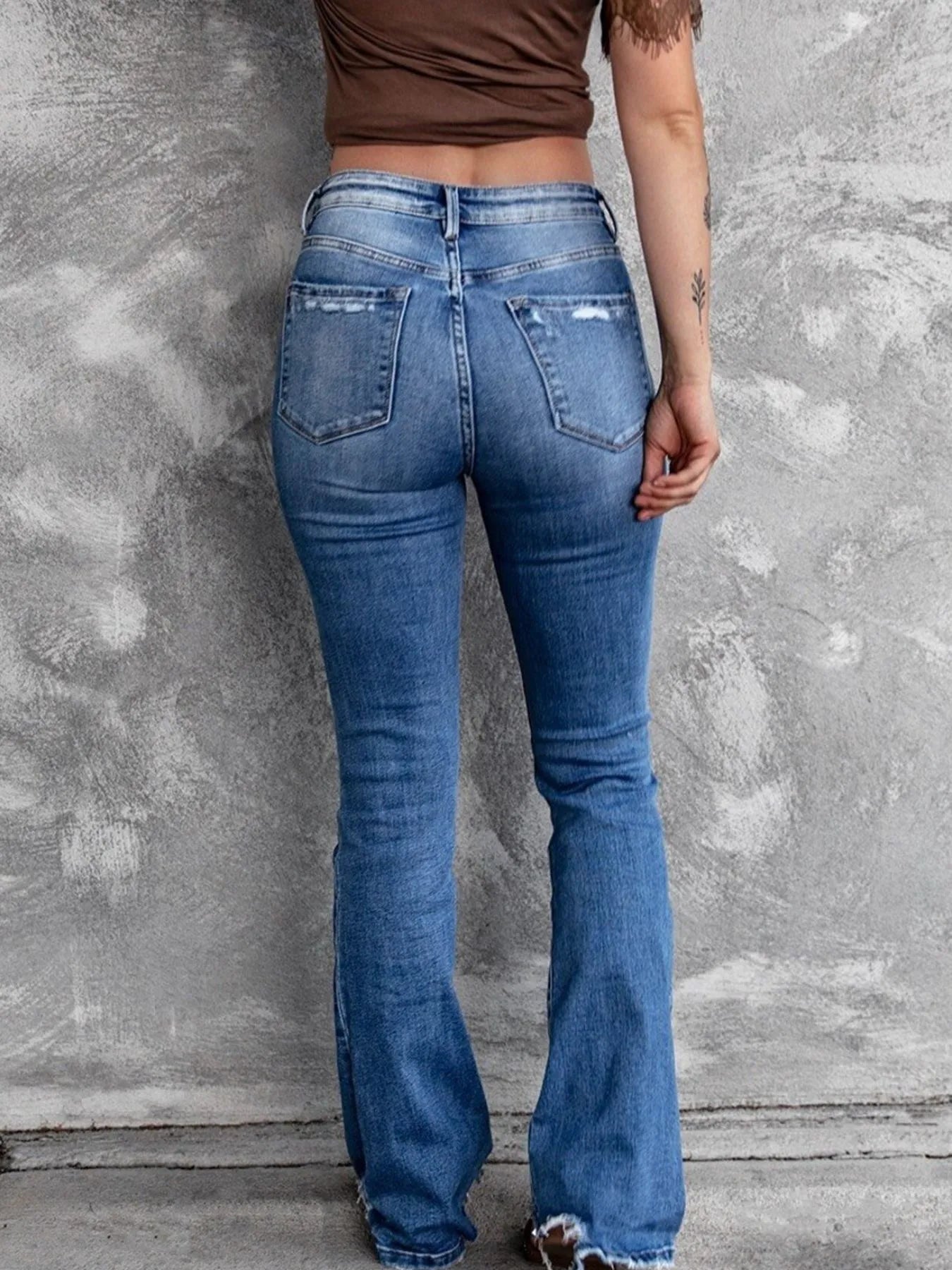 Distressed Flare Jeans