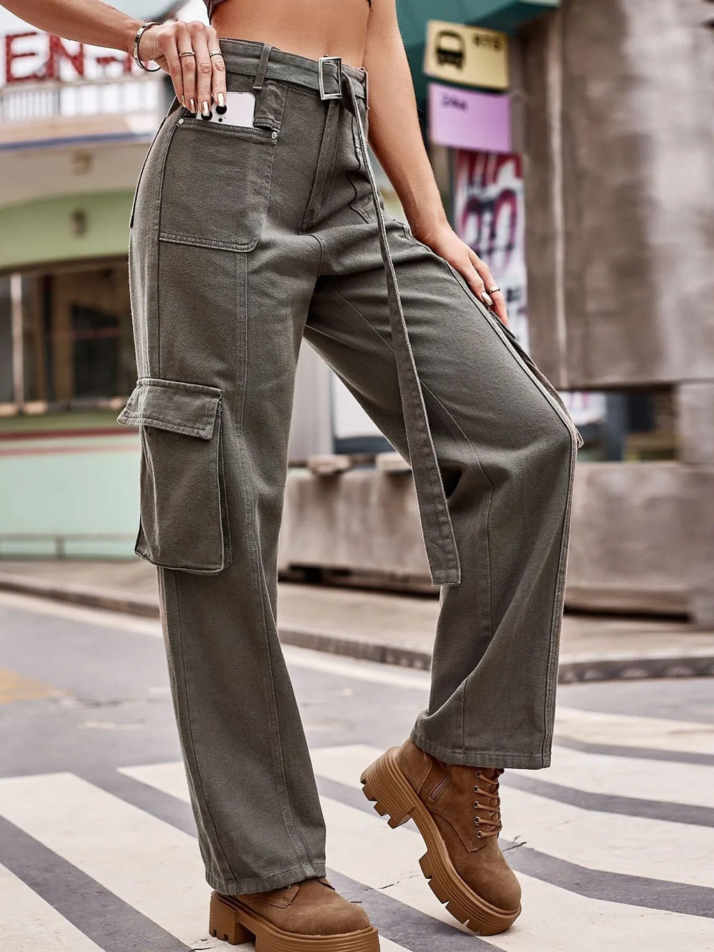 Cargo Wide Leg Jeans