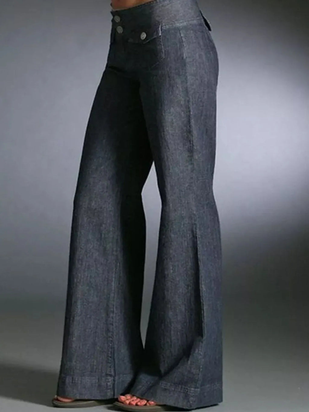 Full Size High-Waisted Wide-Leg Wash Jeans Plus Size