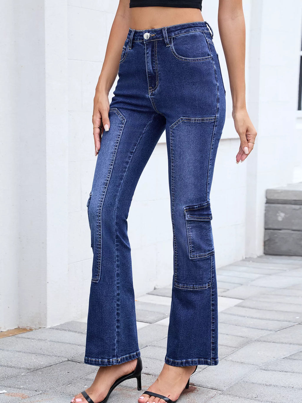 High-Waisted Bootcut Jeans