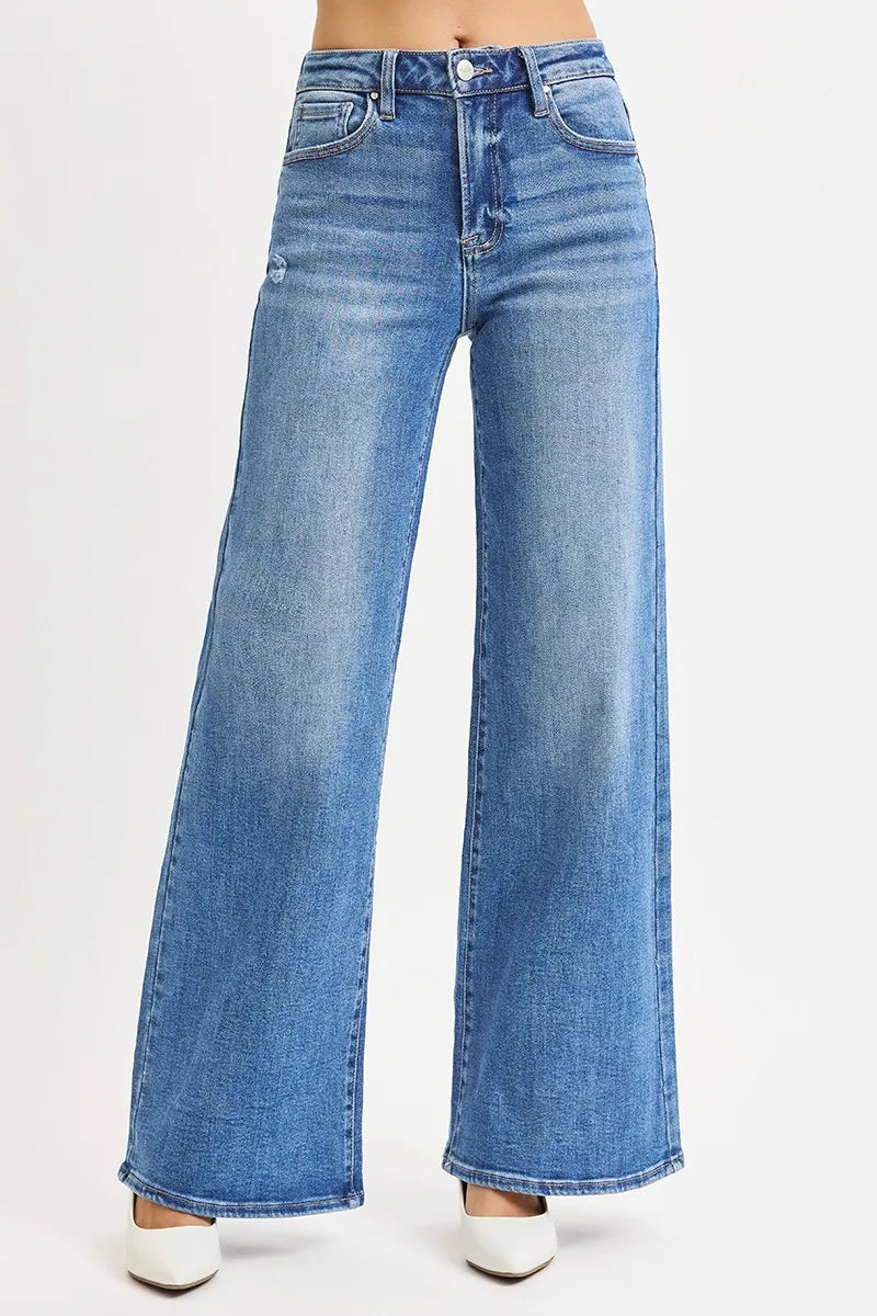 RISEN Full Size High Rise Wide Leg Jeans Plus Size