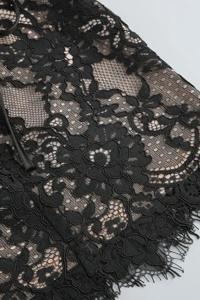 Sheer Patchwork Tube Mini Dress