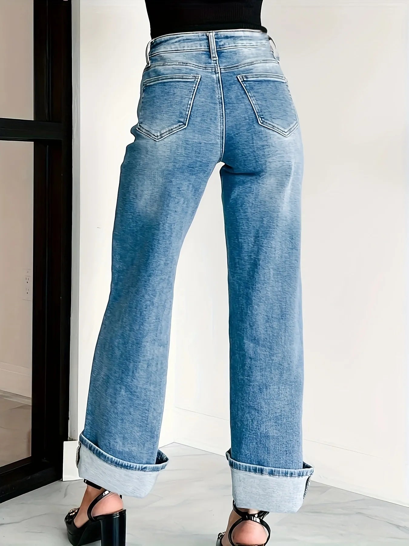 High-Waisted Wide Leg Jeans