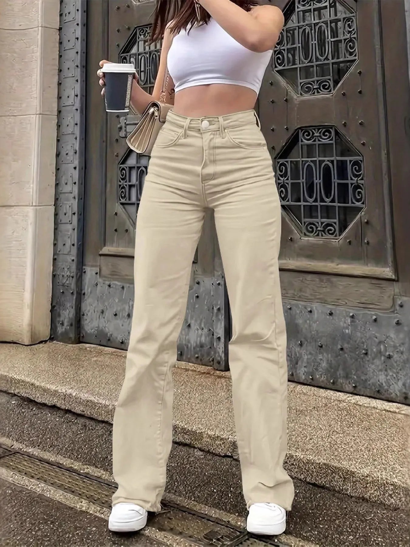 High-Waisted Wide Leg Jeans