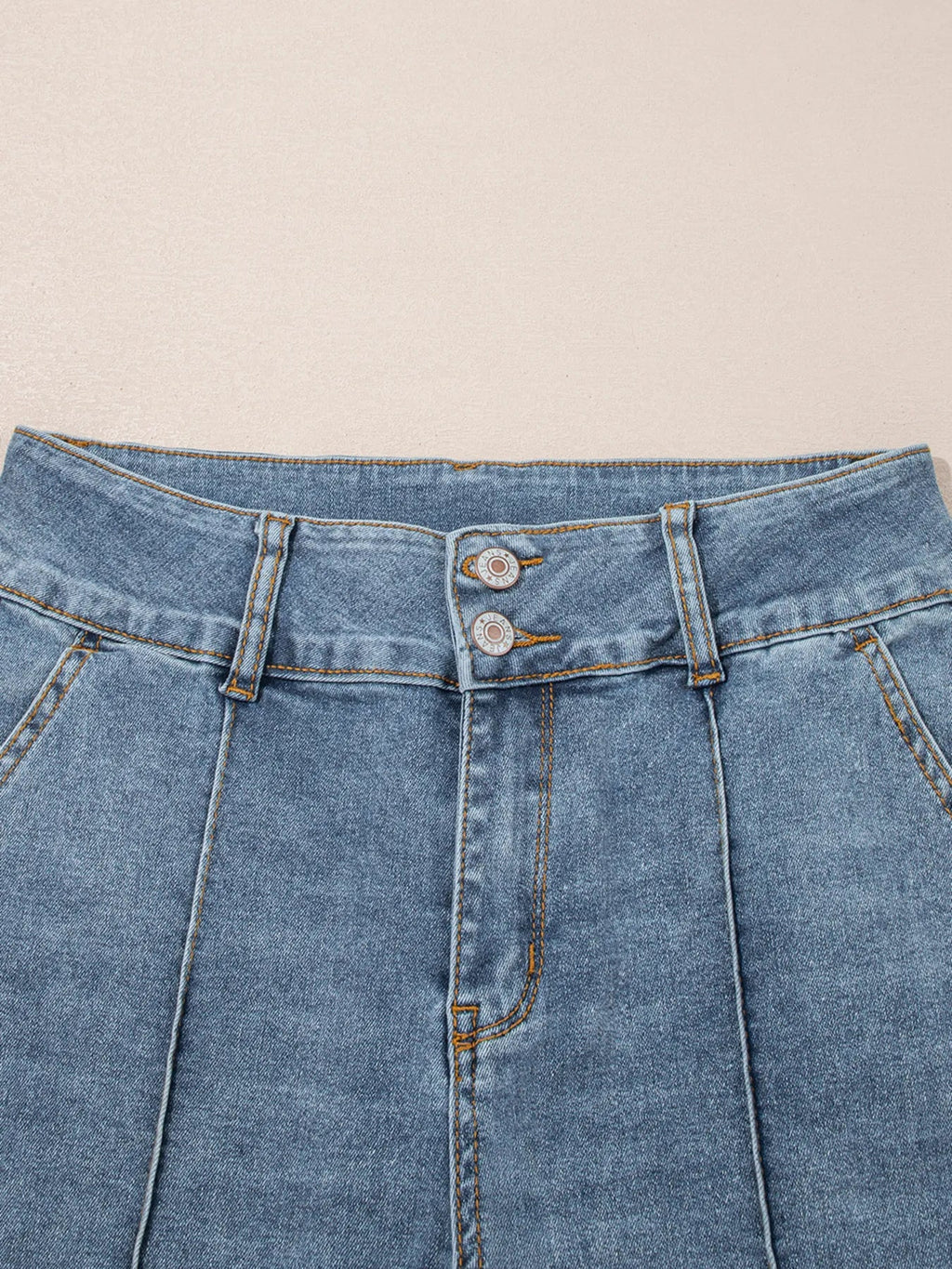 High-Waisted Flare Jeans with Seam Detail
