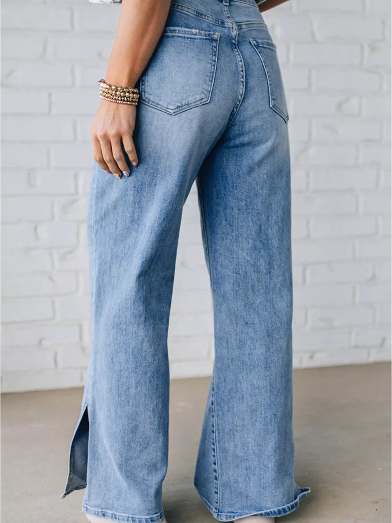 Slit Wide Leg Jeans