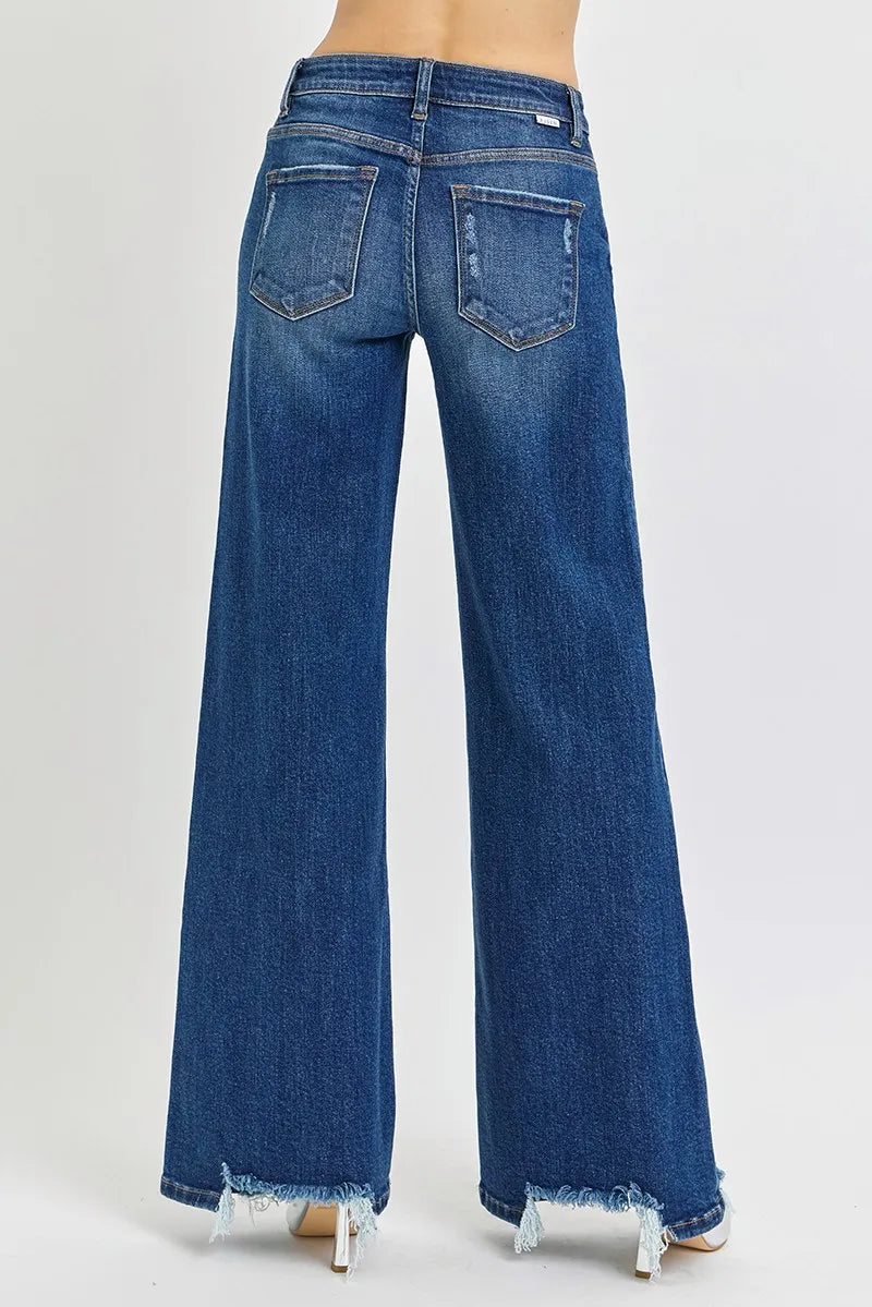 RISEN Full Size Mid Rise Wide Jeans Plus Size