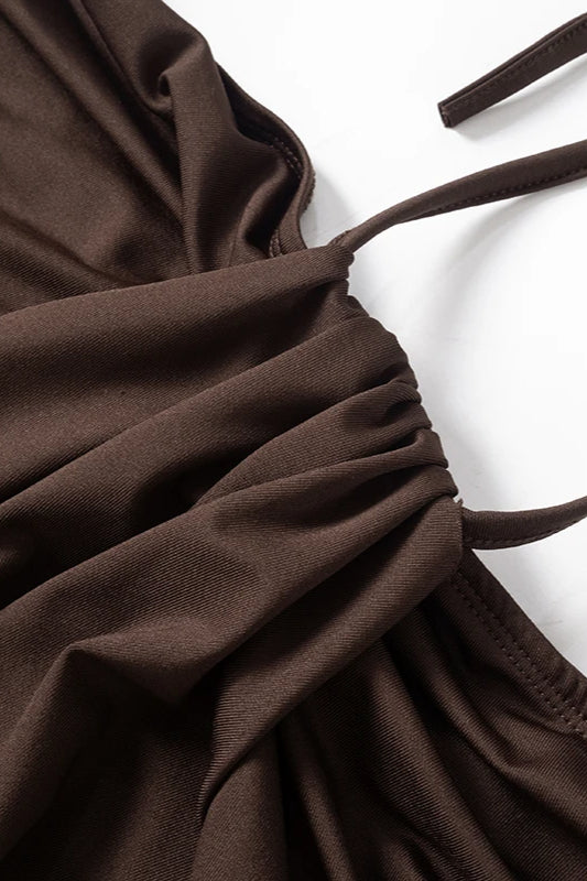 Lace Up Halter Mini Dress