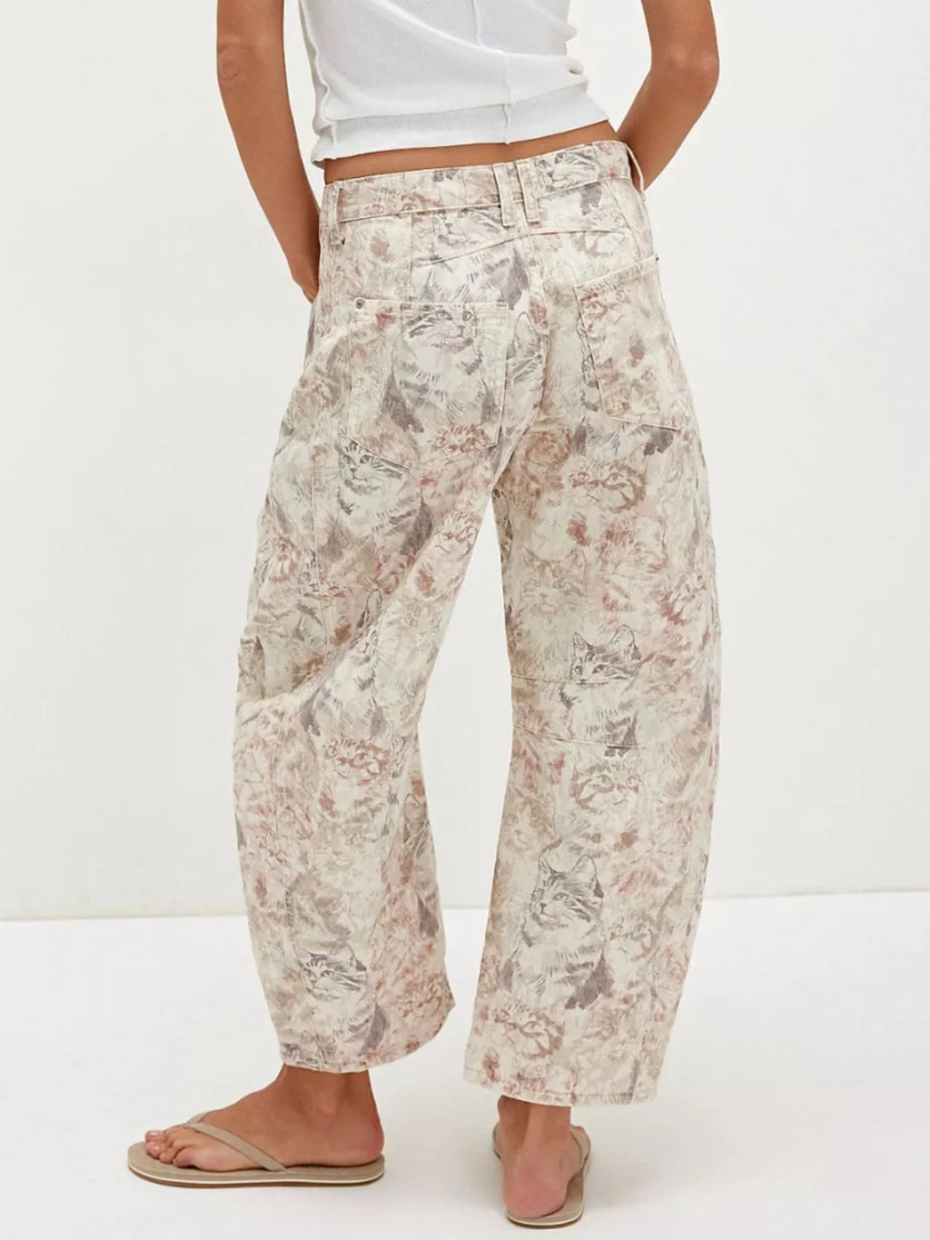 Printed Wide Leg Jeans