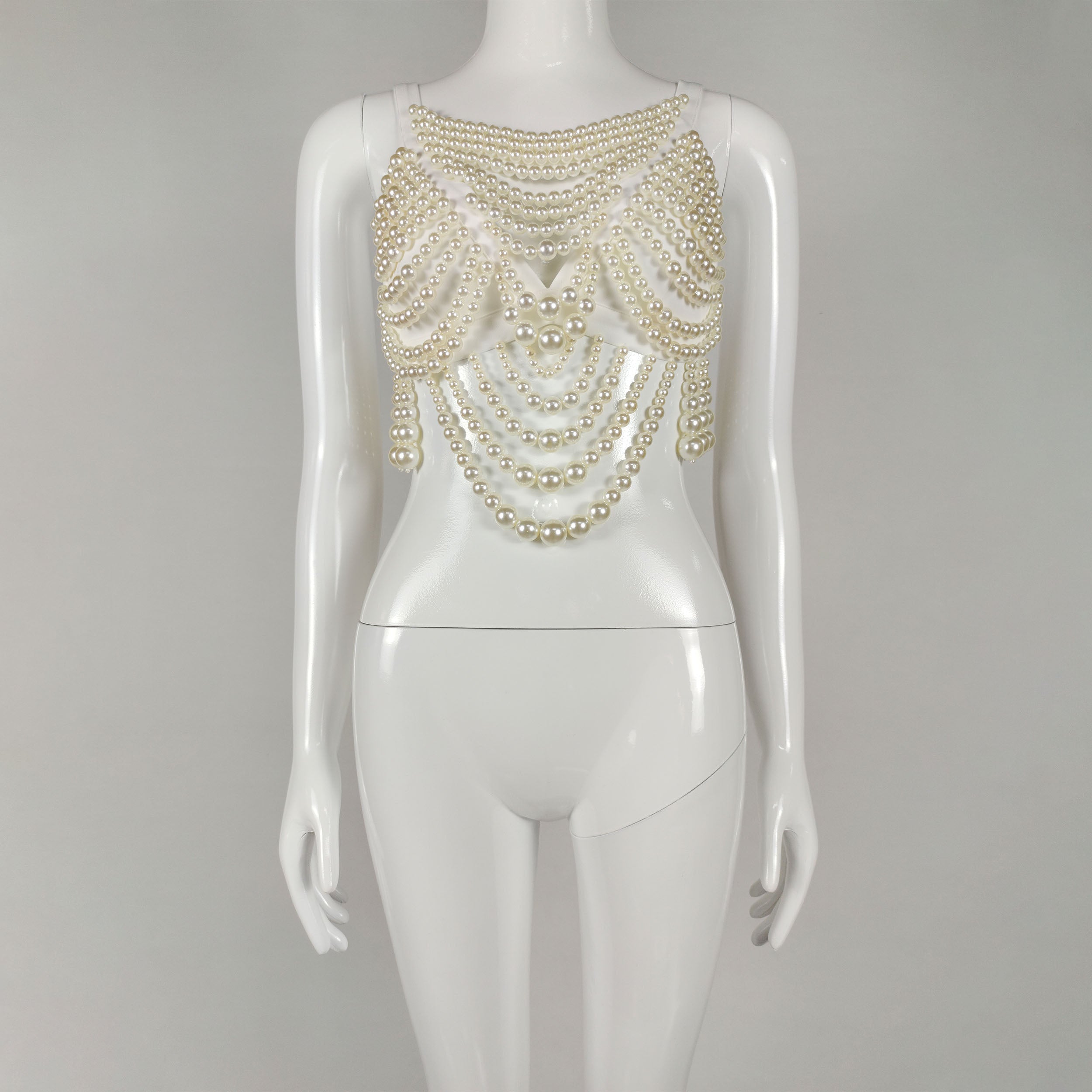 Anaya Pearl Embellished Crop Top