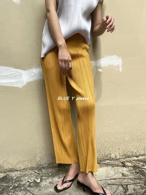 Pleated New Color High Waist Elegant Casual Classic Ankle-Length Pants