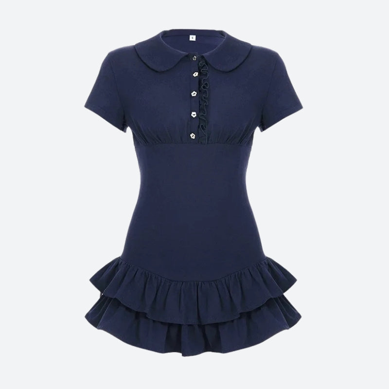 Ruffled Polo Mini Dress