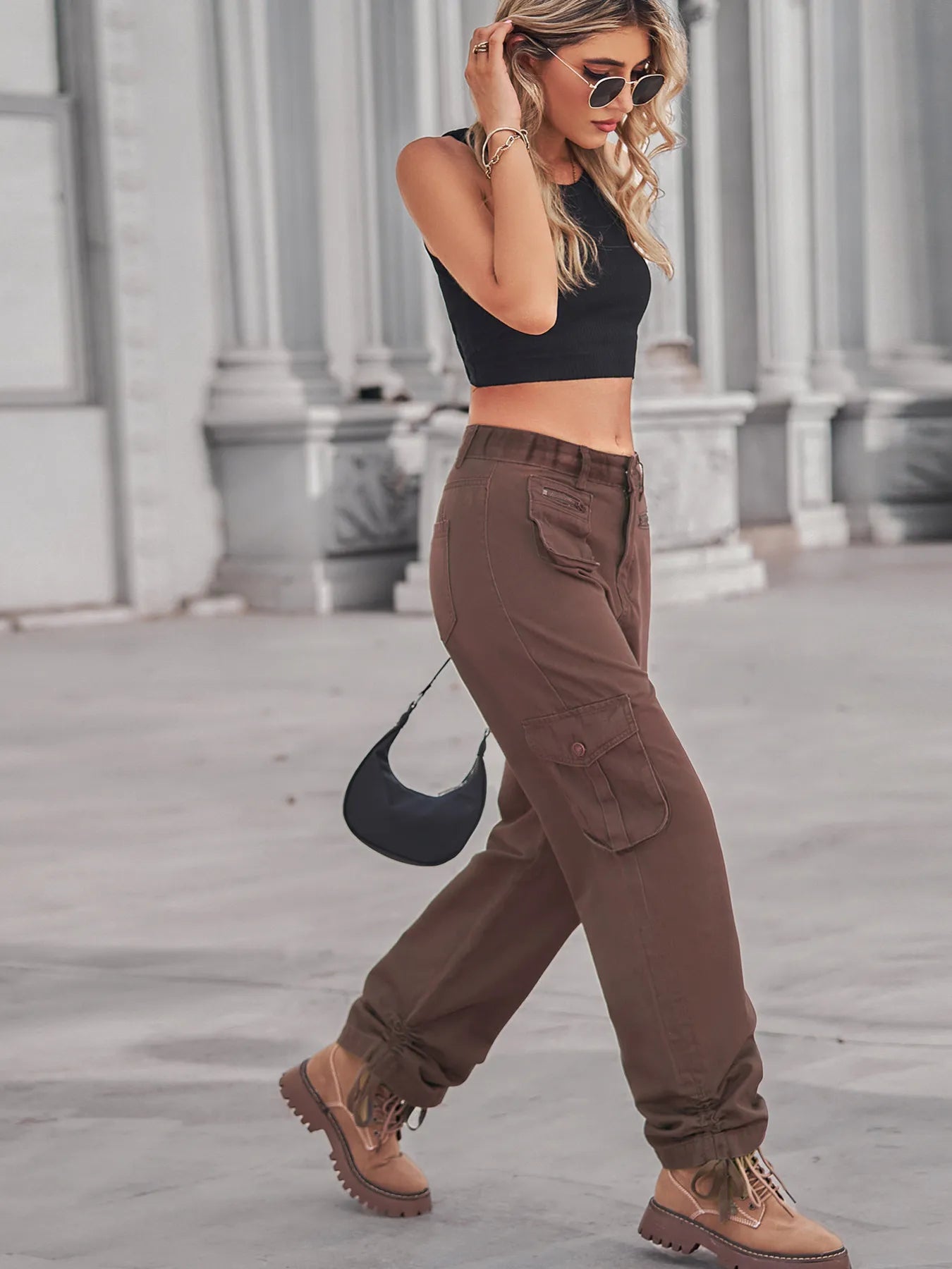 Drawstring Cargo Jeans