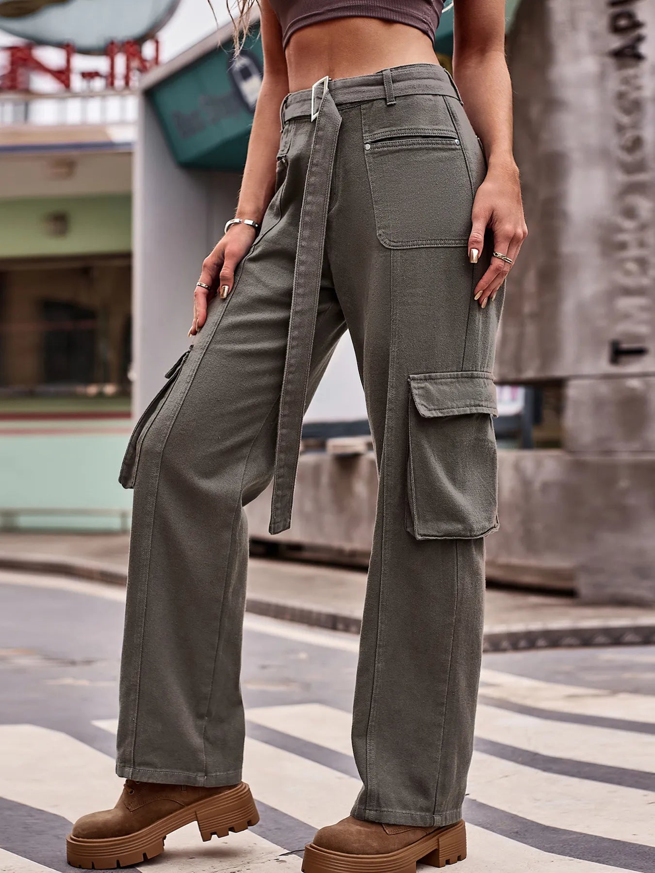 Cargo Wide Leg Jeans