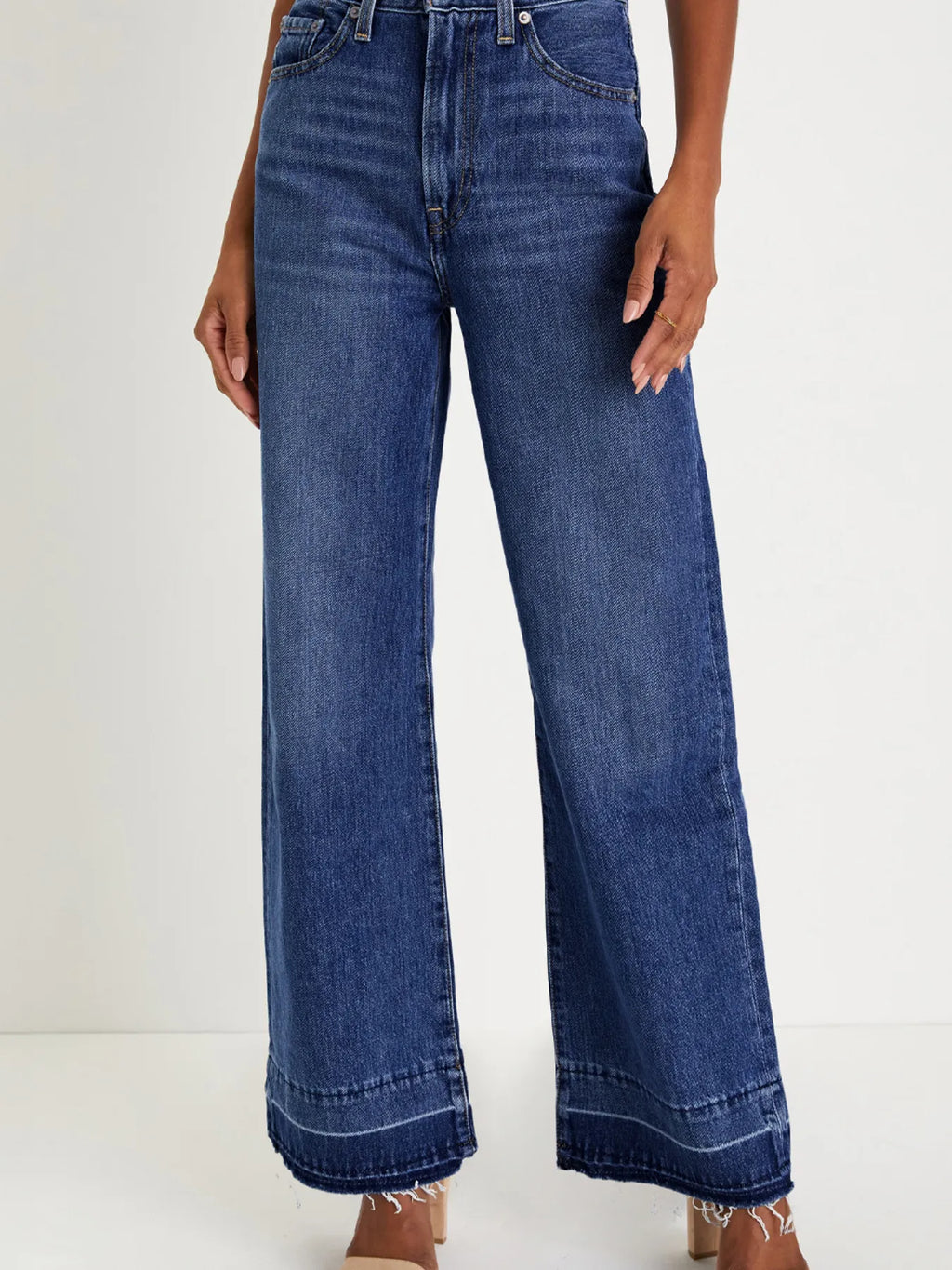 Raw Hem Unique Cuffs Straight High Rise Loose Jeans