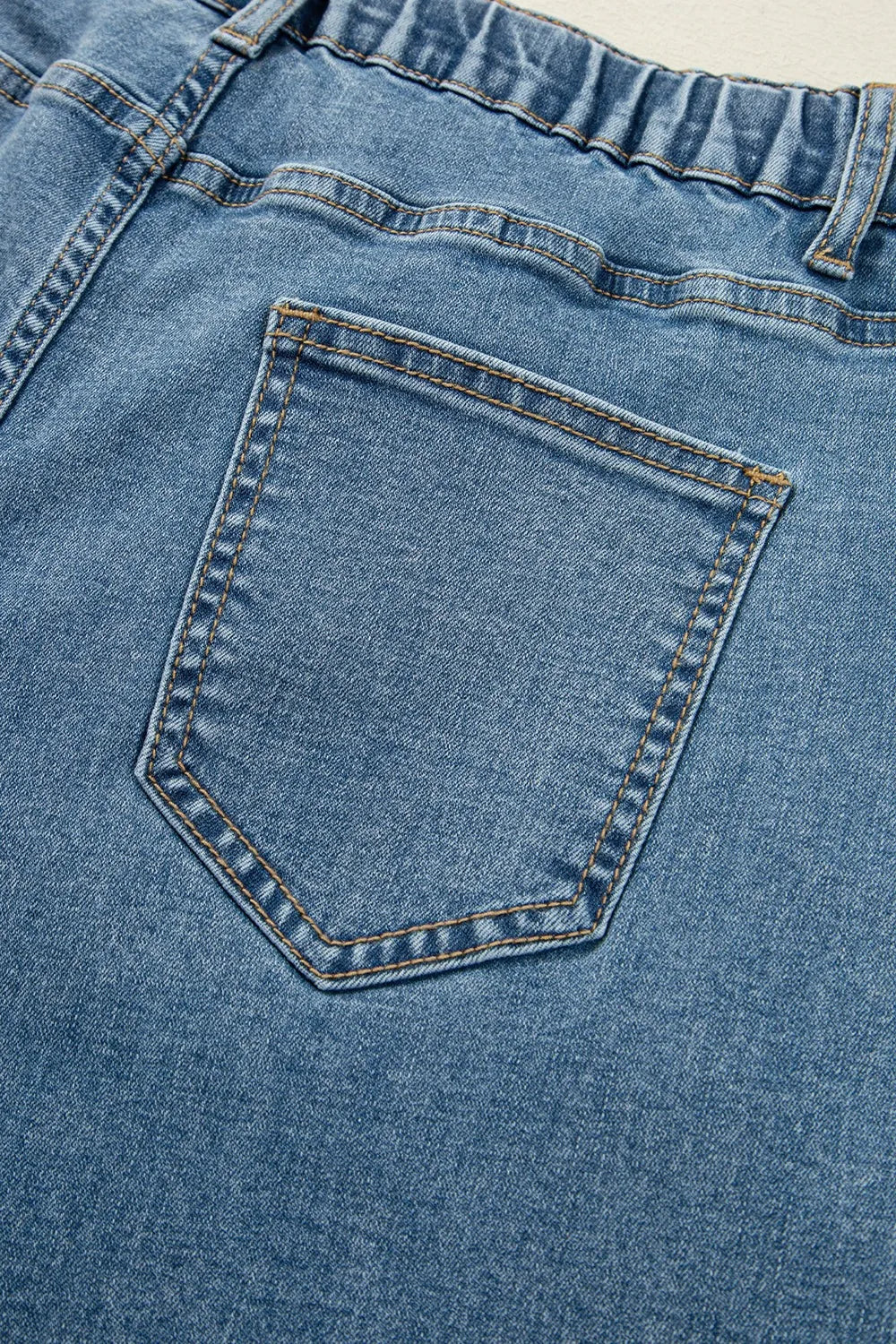 Medium Wash Super Wide Leg Denim Pants