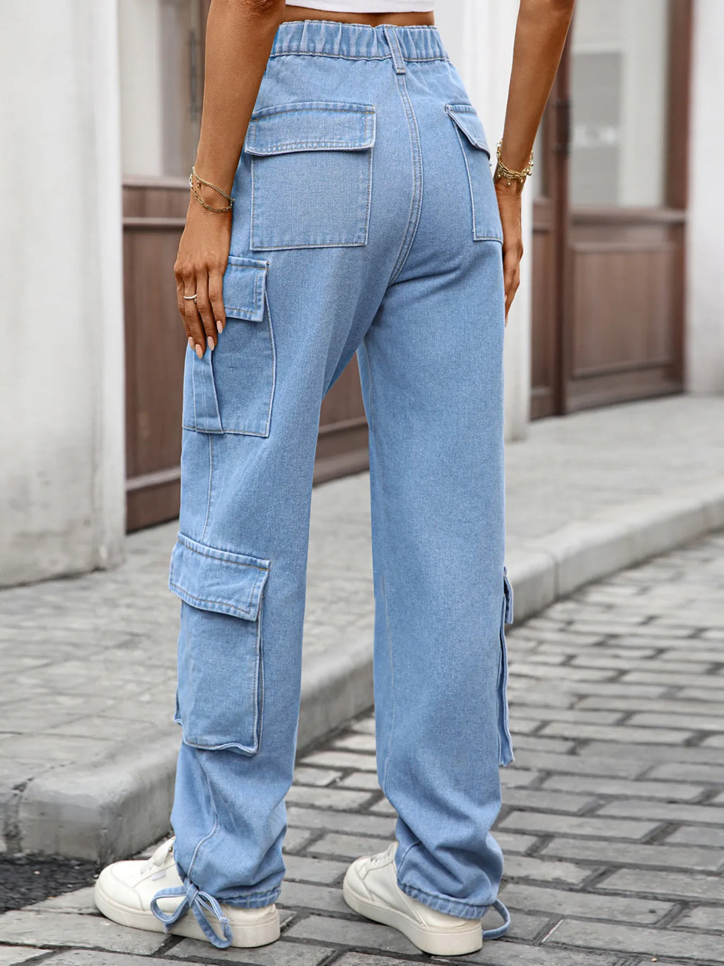 Casual Wide Leg Cargo Jeans