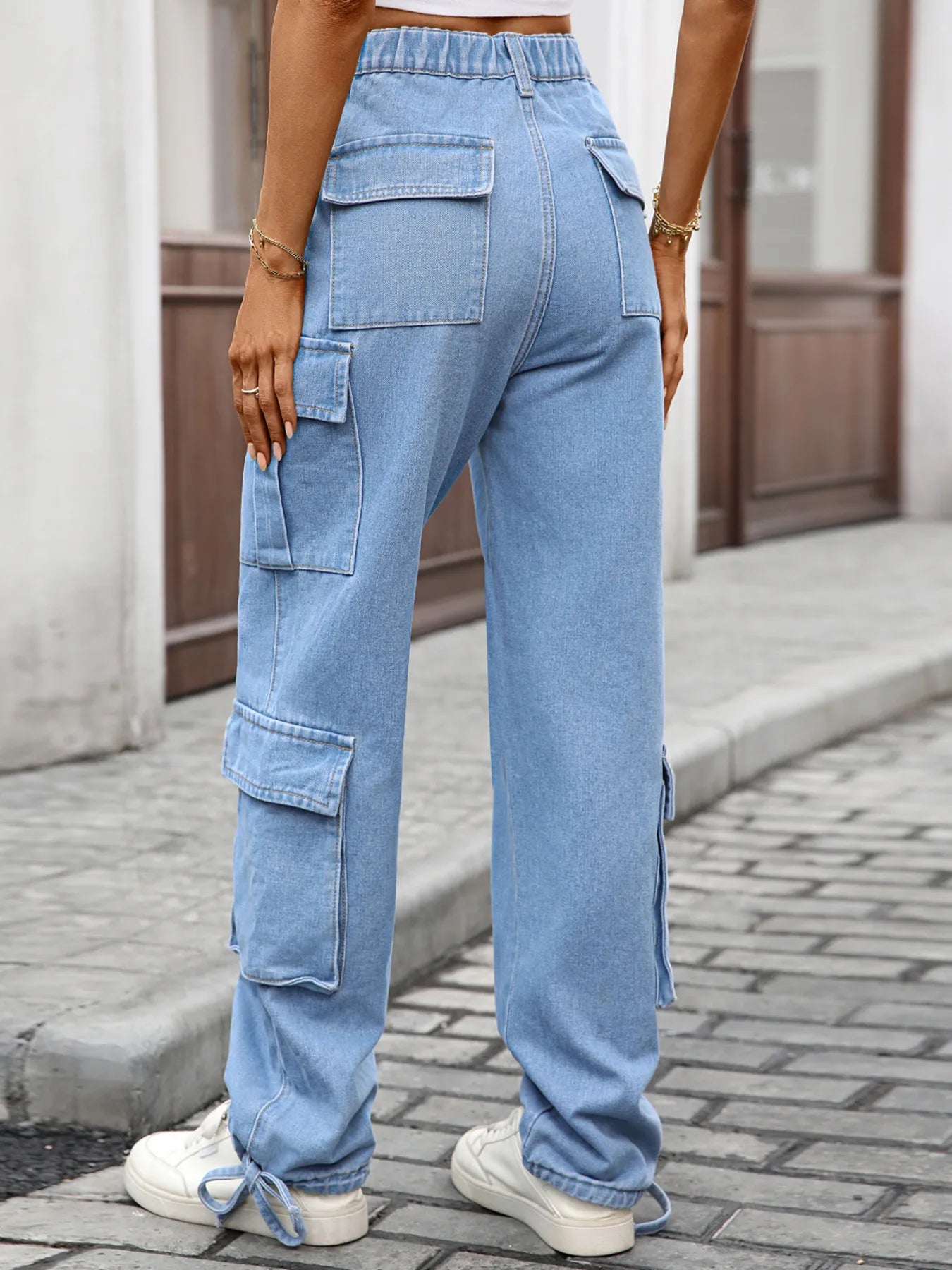 Casual Wide Leg Cargo Jeans