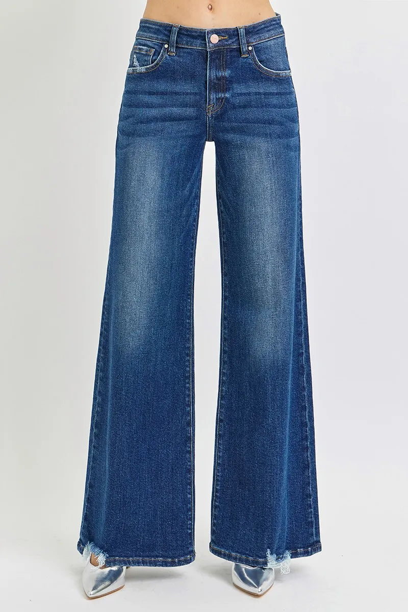 RISEN Full Size Mid Rise Wide Jeans Plus Size