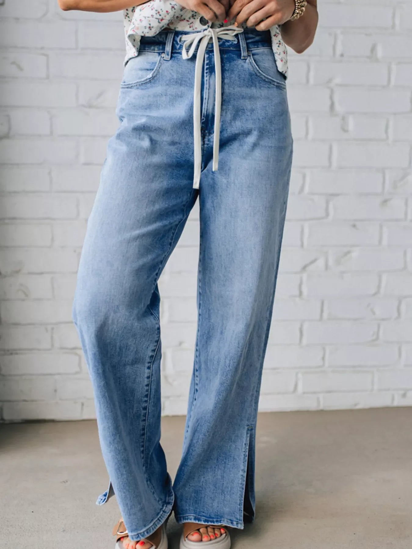 Slit Wide Leg Jeans