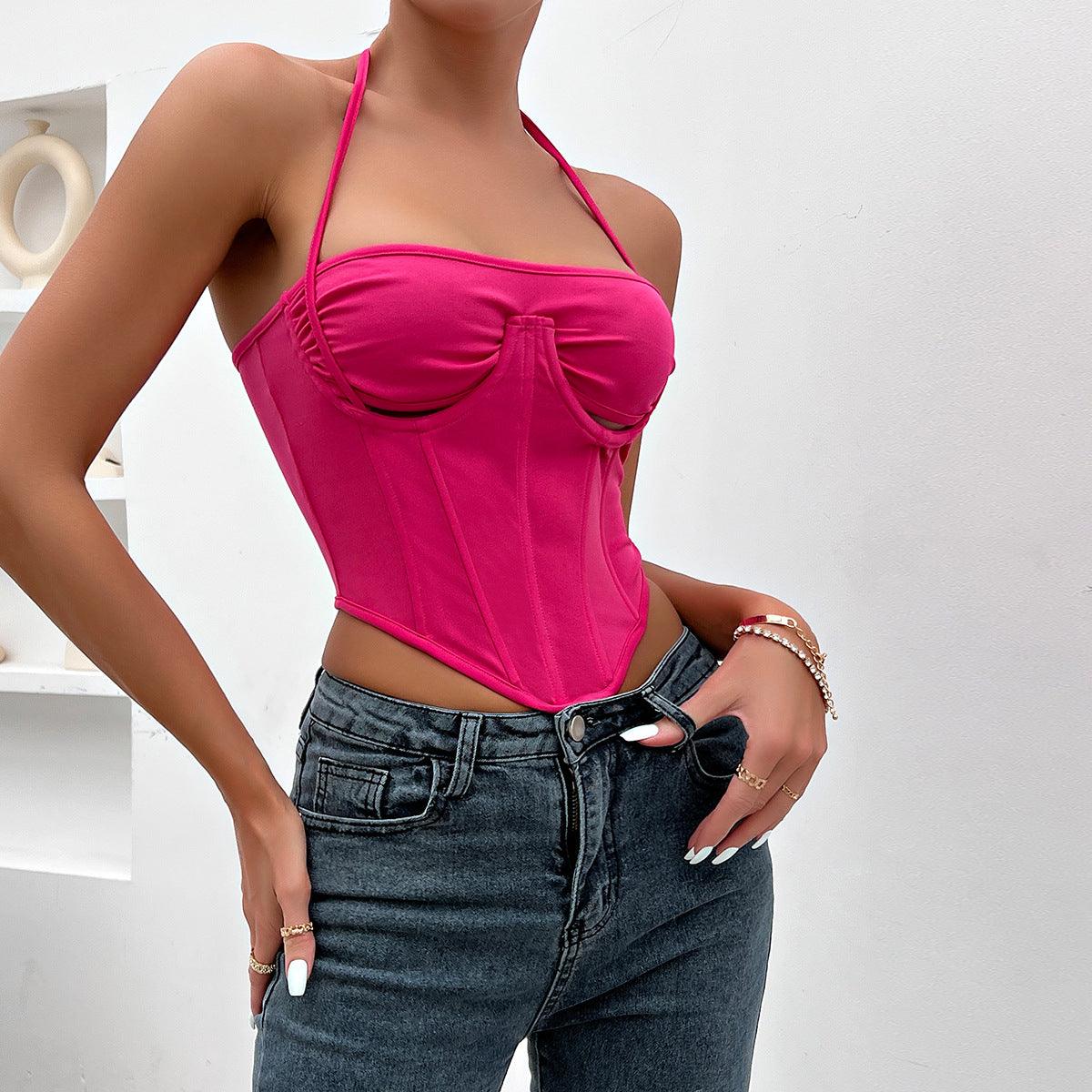 Clara Halter Irregular Bustier Corset Top