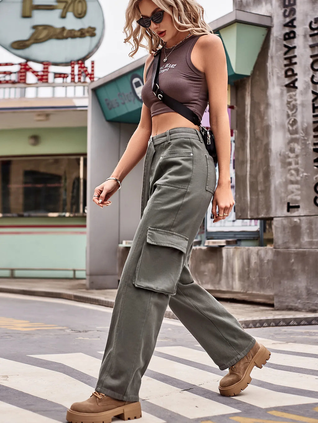 Cargo Wide Leg Jeans