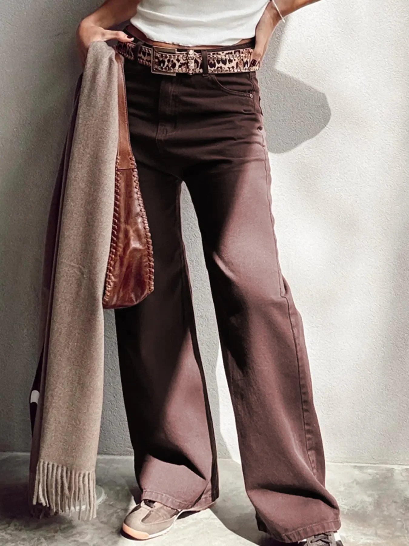 Wide Leg High Waist Denim Jeans